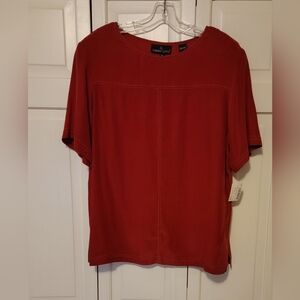 Carole Little Women's Red Top 100% Silk Size 12 NWT